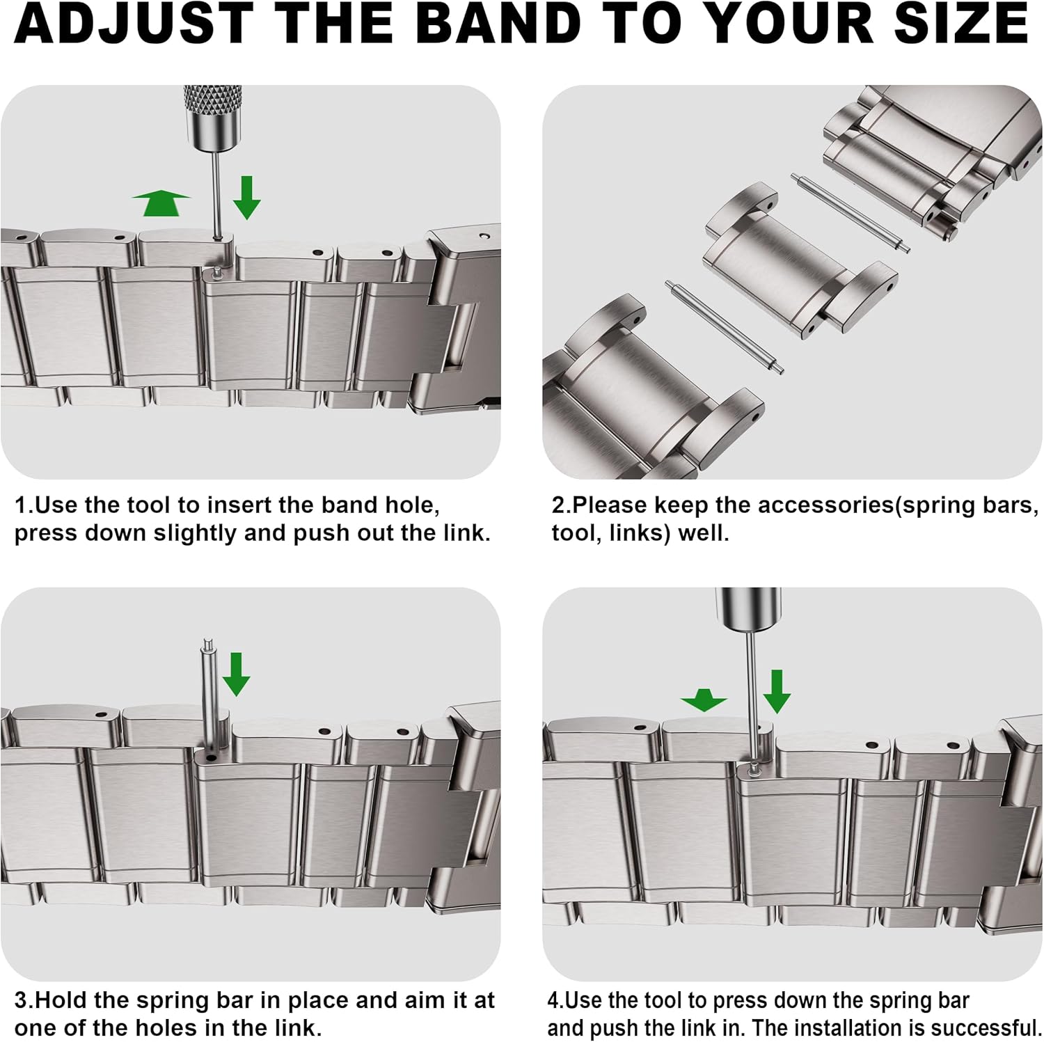 Titanium Bands Compatible with Galaxy Watch Ultra 2/1 47mm Band for Men, Solid Titanium Metal Band Business Replacement Strap for Galaxy Watch 8/7 Ultra 47mm (2025/2024), Silver