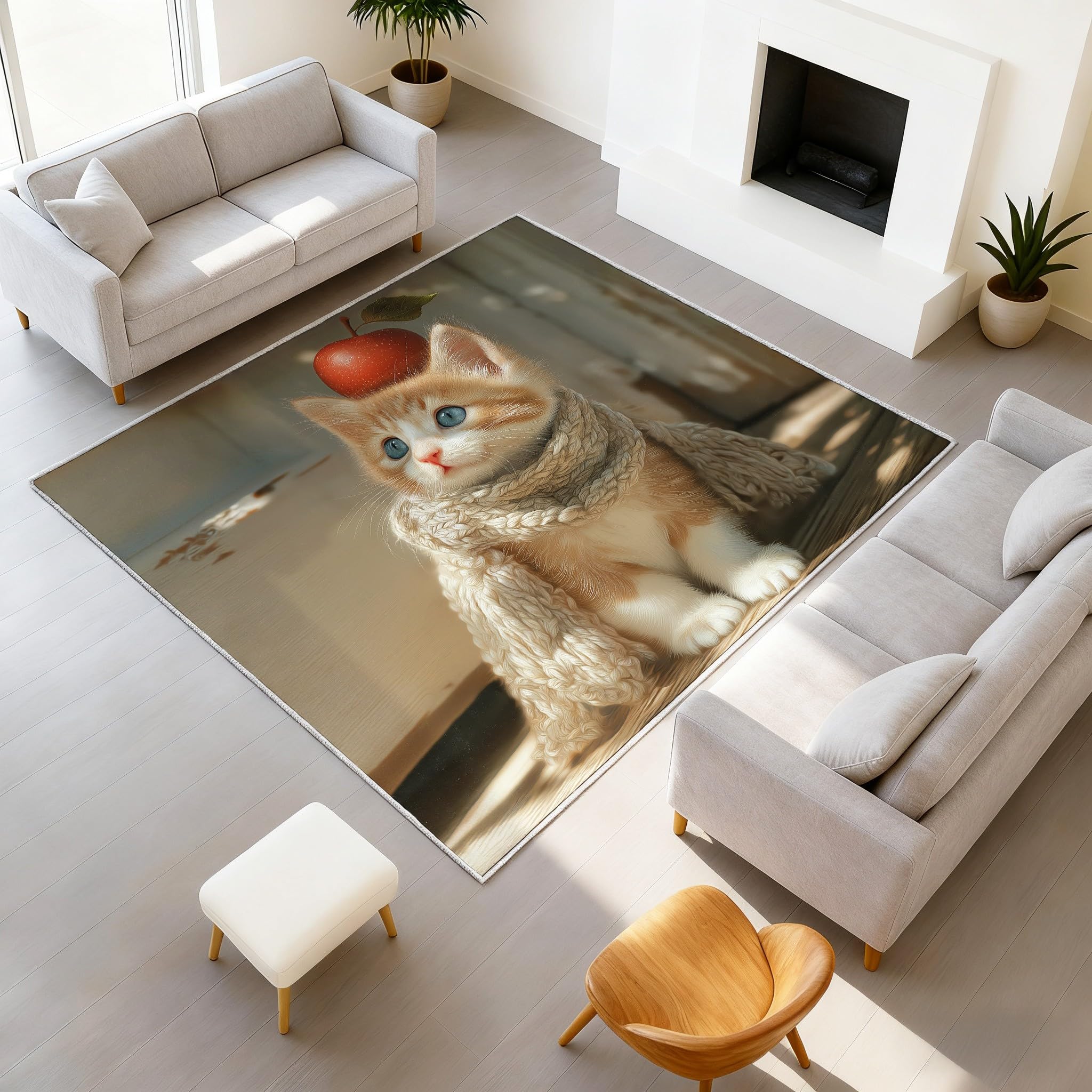 Tapis de salon antidérapant facile à nettoyer pour chambre et animaux