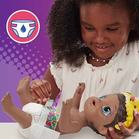 Baby Alive Rainbow Wildcats Doll، Lion، Accessories، Drinks، Wets، Lion Toy for Kids Ages 3 Years and Up، Black Hair