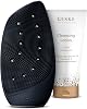 GESKE SmartAppGuided Sonic Thermo Facial Brush & Face-Lifter 8 in 1 + GESKE Cleansing Lotion Set with Matching Cosmetic Addition Beauty Bundle