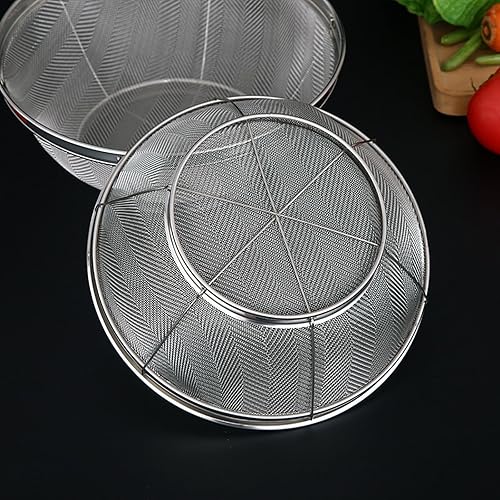 Miniatura 5 de Colador de malla fina para cocina, cuenco colador de acero inoxidable de 5 cuartos de galón para pasta, arroz, fruta, cestas de red de metal con
