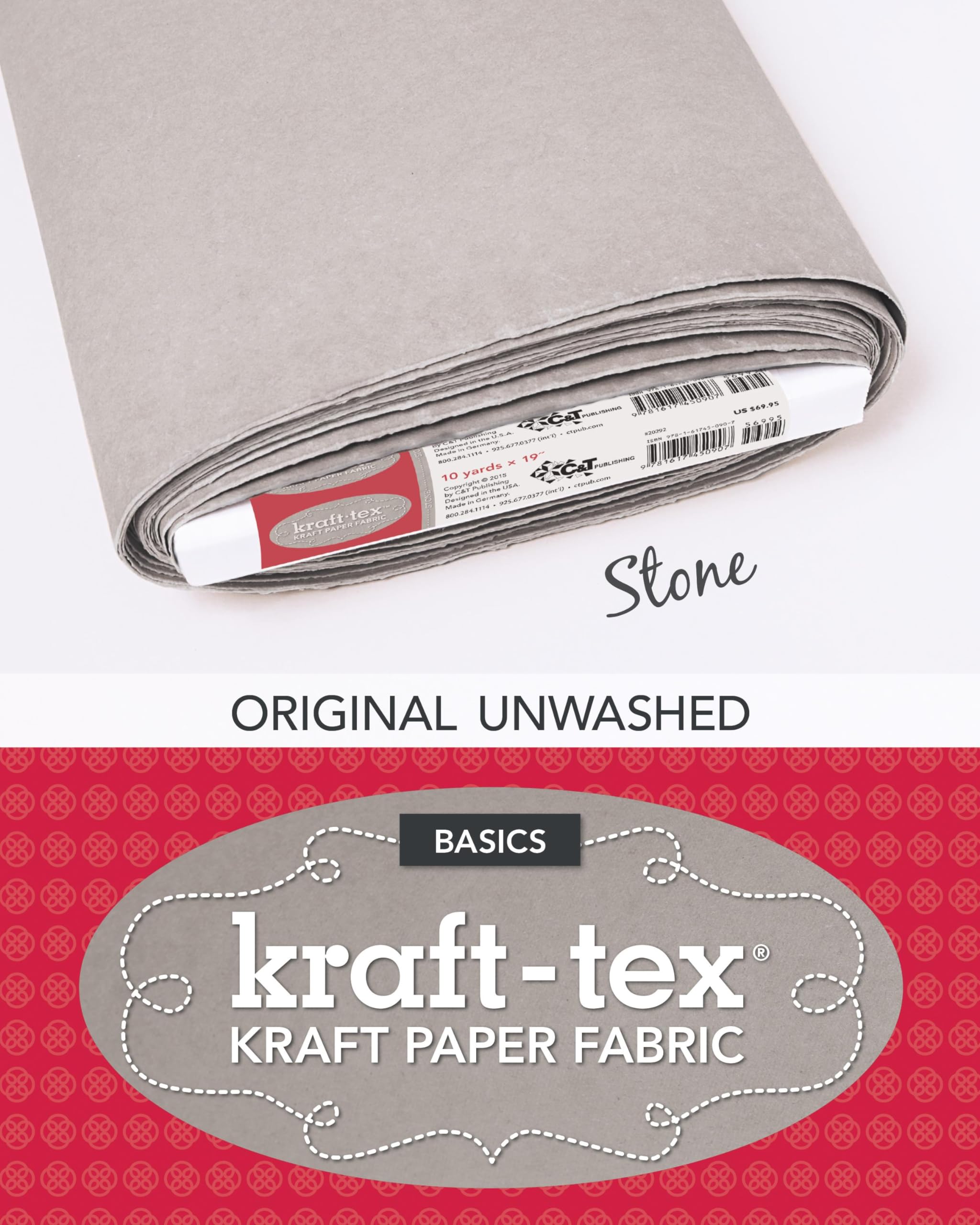 kraft-tex Bolt Stone Original Unwashed: Kraft Paper Fabric, 19" x 10 Yard Bolt (kraft-tex Basic) Misc. Supplies – May 1, 2015