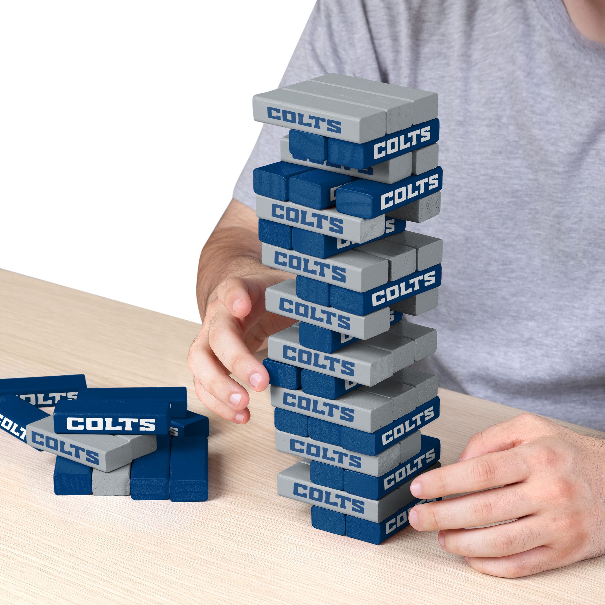 FOCO unisex adult NFL Team Logo Stackable Blocks Game, Team Color, 9-606 US