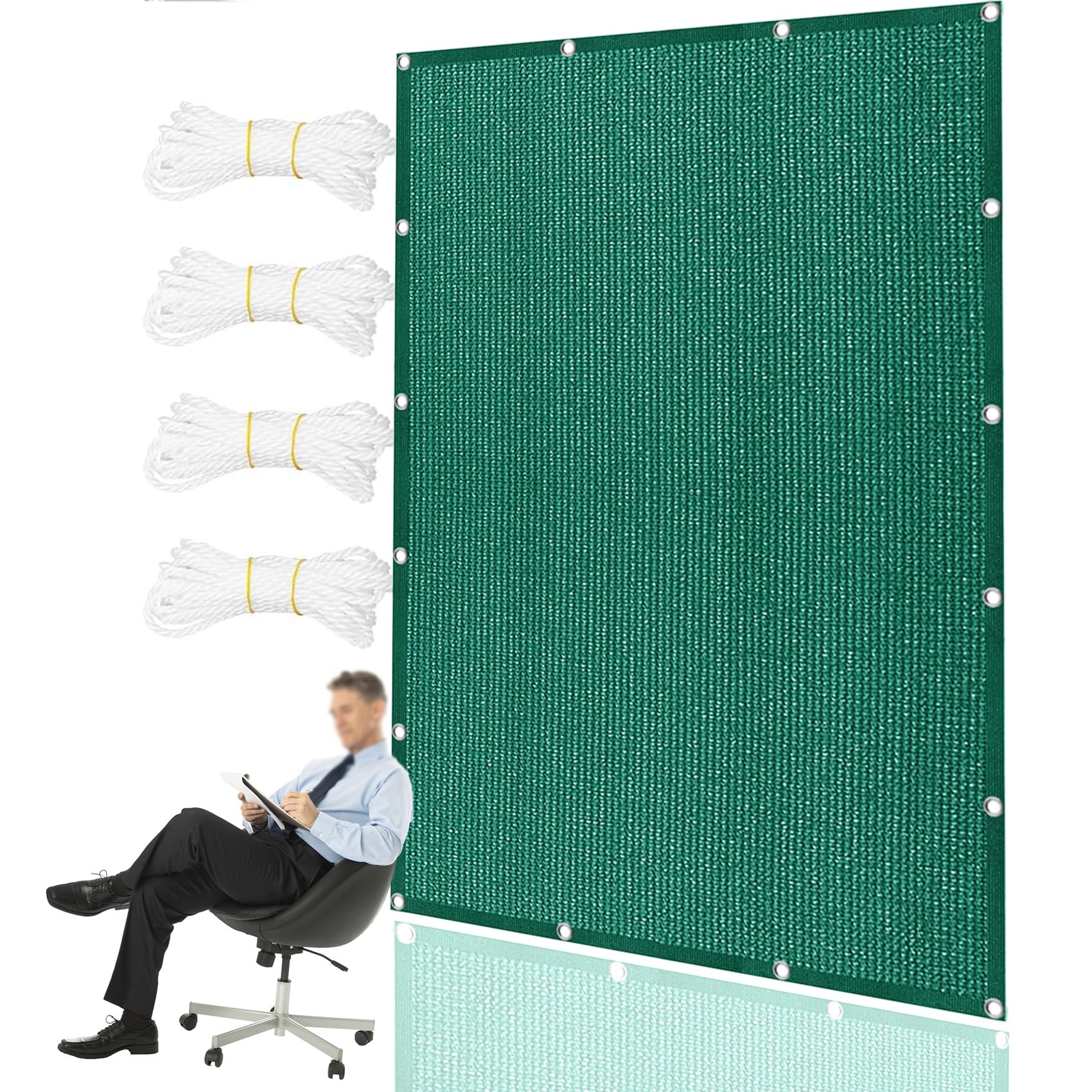 Voile d'ombrage anti-UV 98% respirant en toile HDPE vert foncé 160x180