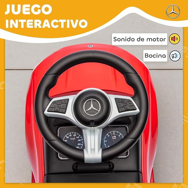 Foto 5 de 8 de AIYAPLAY Coche Correpasillos Mercedes-Benz Clase C 65x28x39 cm Rojo