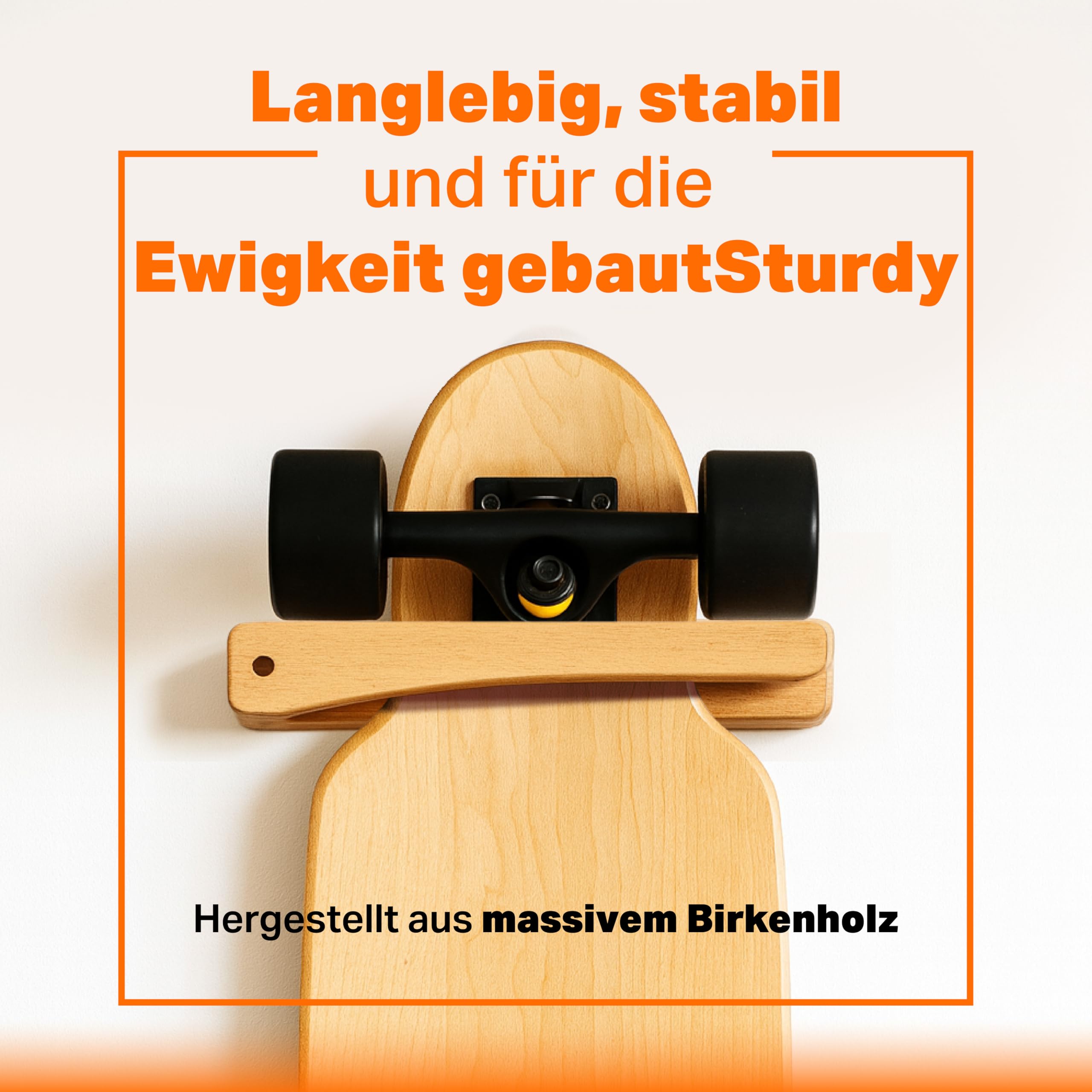 Tapeera 1er-Pack Vertikale Skateboard Wandhalterung – Holz Skateboard Rack Hänger – Longboard Mini Cruiser Display Zubehör – Halter Regal Organizer Deck Deko