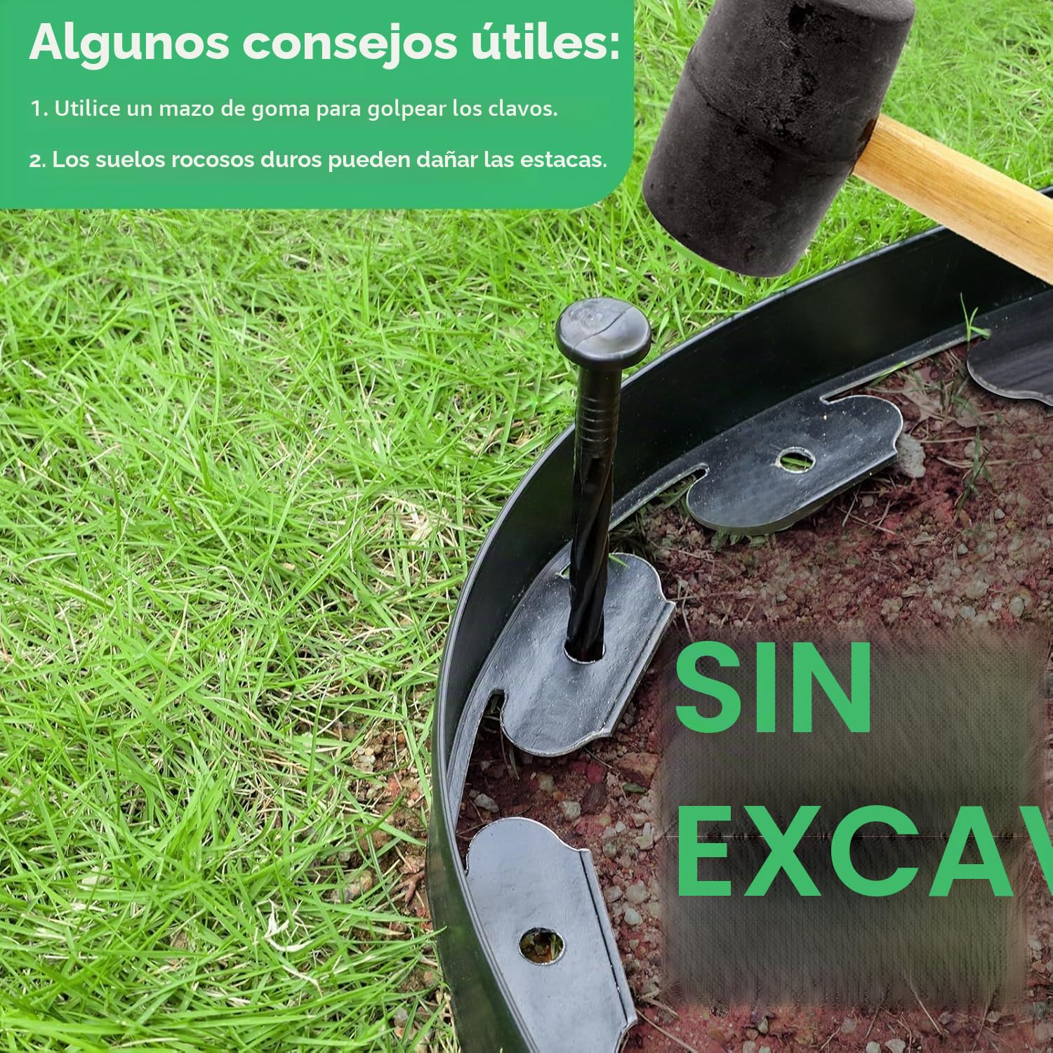 Omdekor Borde flexible de plástico para bordes de jardín, 15 m x 10 cm de altura, con 75 anclajes de tierra, borde de arriates, juego para listones de borde de jardín