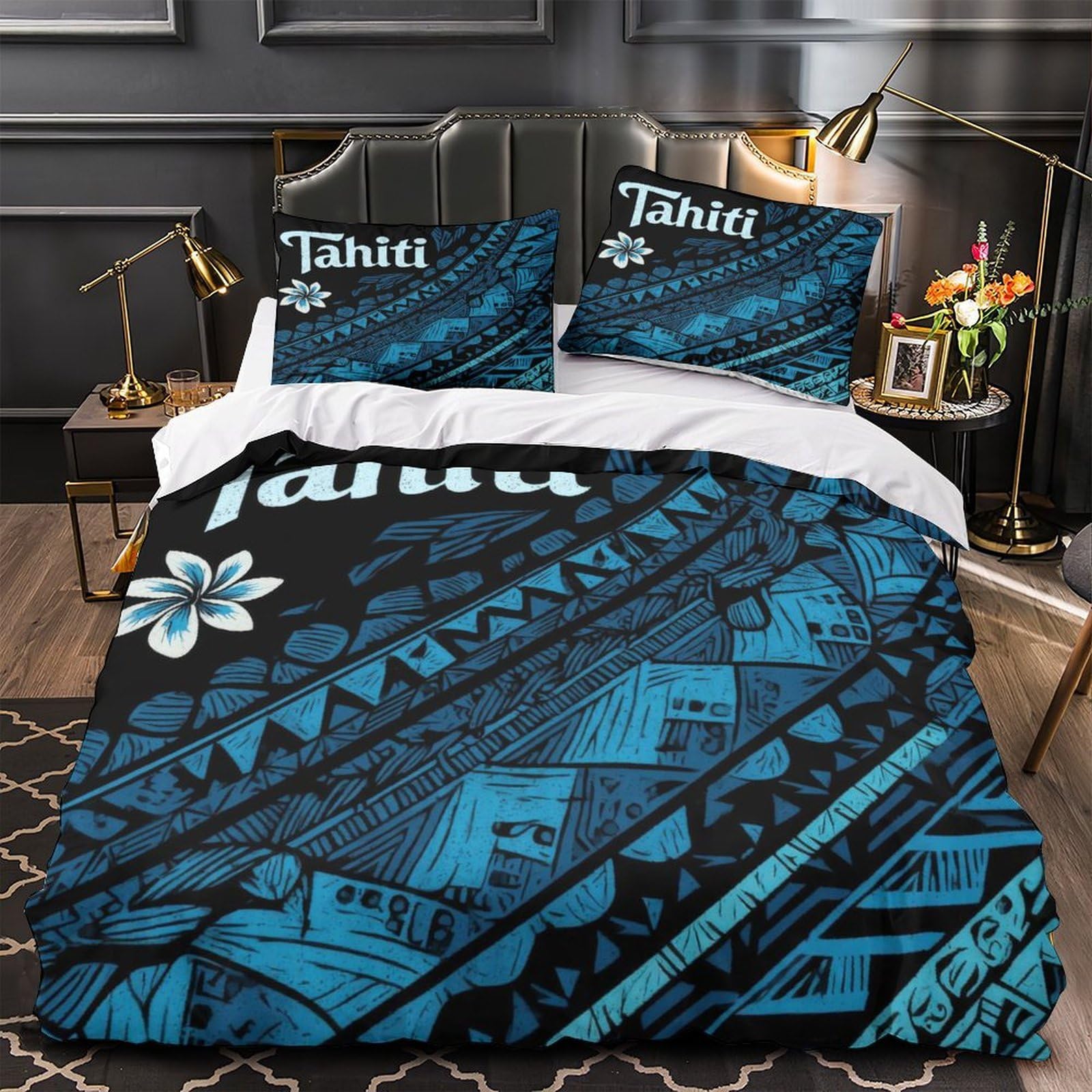 Housse de couette microfibre hypoallergique cygne 3D respirante et ultra douce