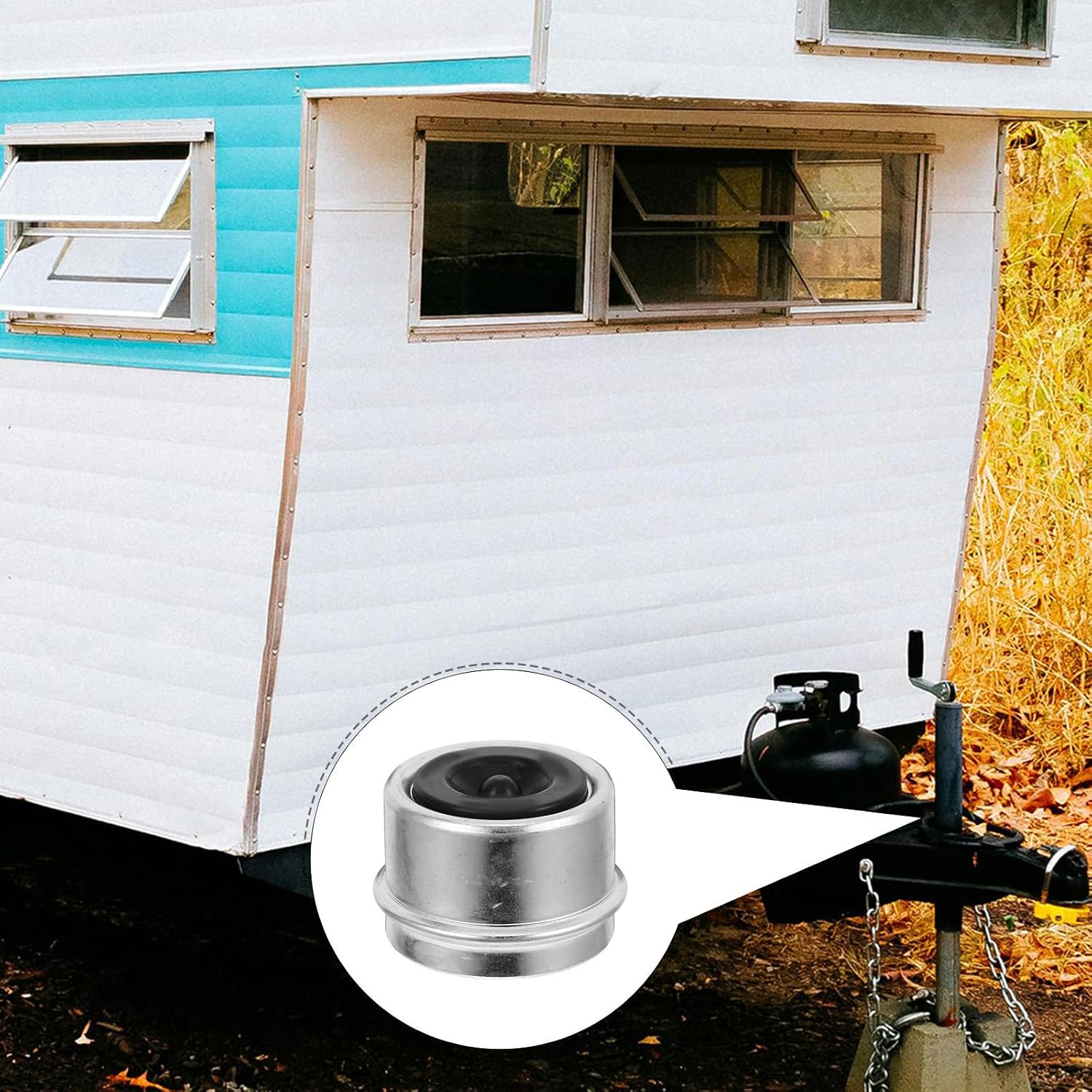 4pcs Trailer Bearing Dust Cap with Rubber Plug for Most 7000-8000 Lb Wheel Hubs, Metal and Rubber Axle Hub Grease Cap Featuring Enhanced Sealing Performance and Minimizing
