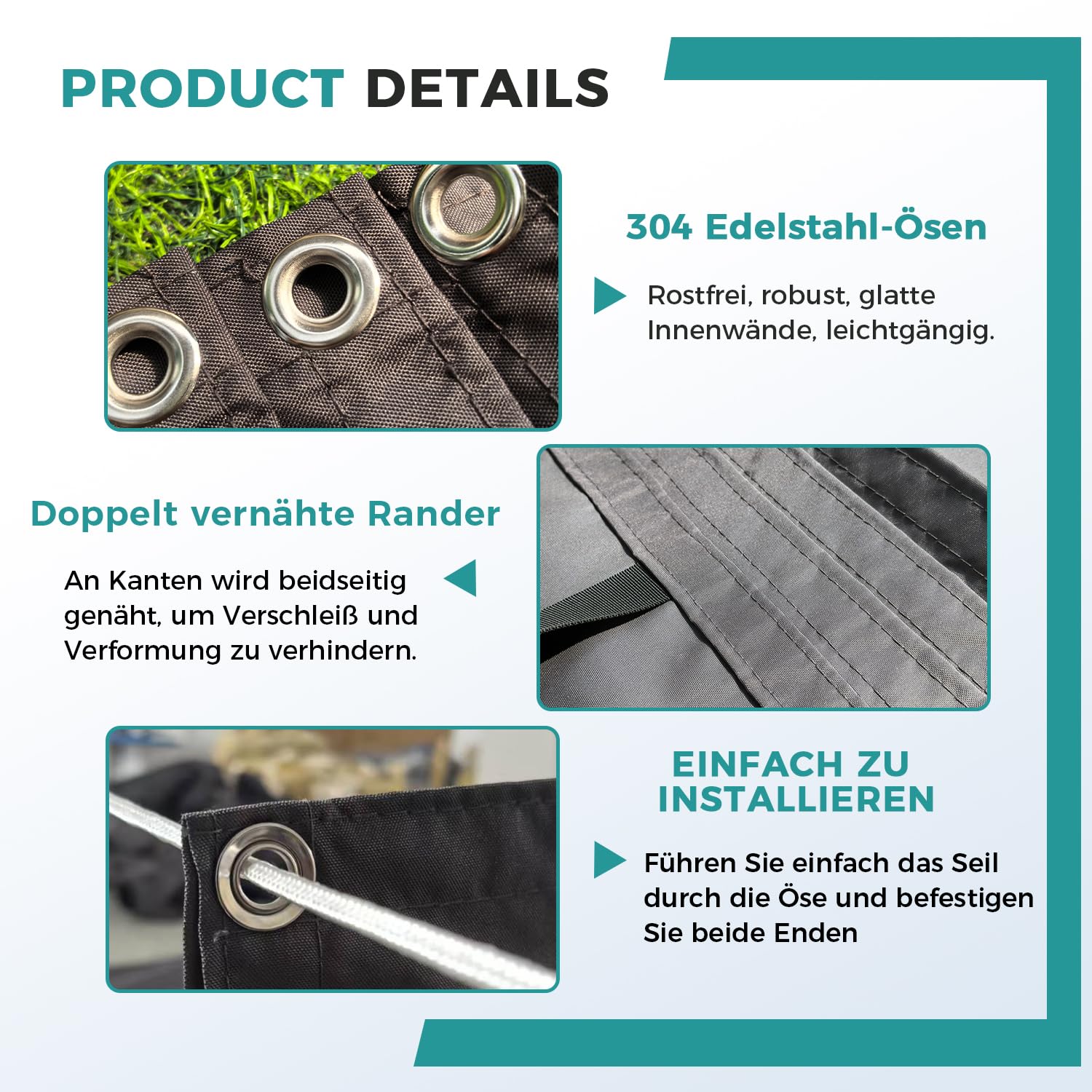 Einziehbare Welle Sonnensegel, Nach Maß, UV-Schutz 95%, weiß 0.9x4m