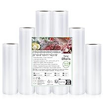 KitchenBoss Rotoli Sottovuoto per Alimenti：Sacchetti Sottovuoto per Alimenti 6 Rotoli, 15X2, 20×2, 28×2, 300cm Buste Sottovuoto Alimenti, Sacchetti per Sottovuoto Alimenti Adattata Macchina Sottovuoto