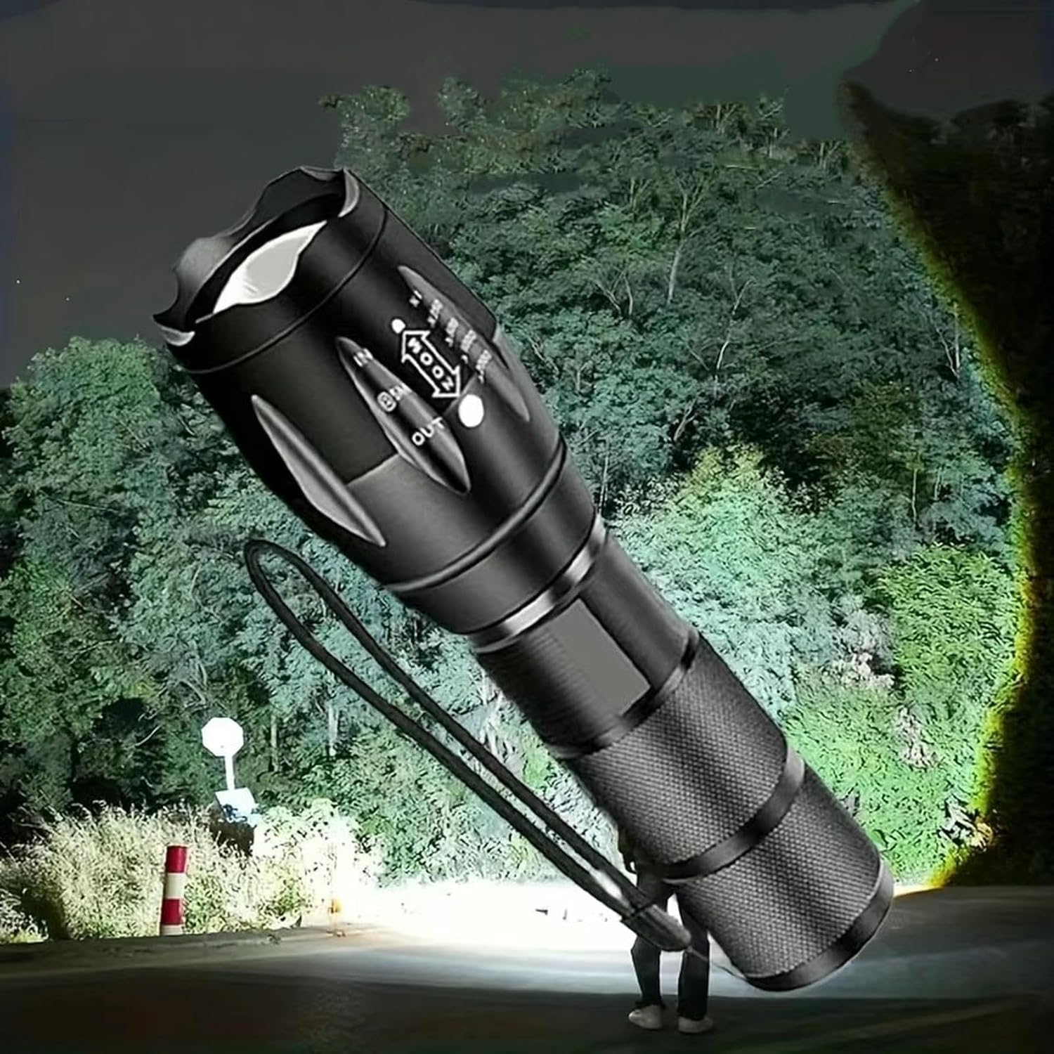 Portable Flashlight with Zoom Long Beam,Super Bright LED for Camping, Hiking, Fishing, Emergency Lighting,Durable Handheld Flashlight with Textured Grip, Battery Operated