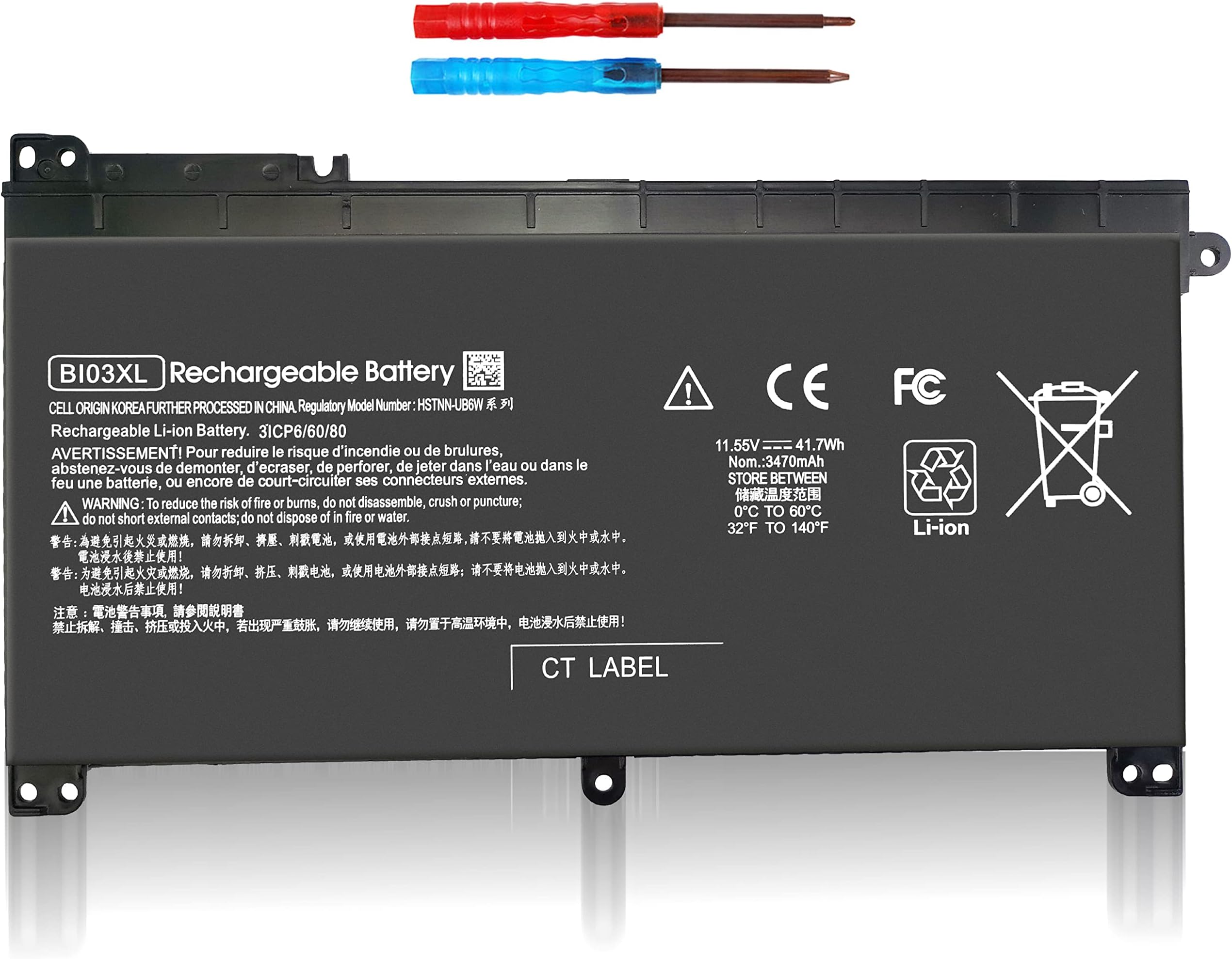 BI03XL battery for HP Pavilion X360 13-u m3-u Stream 14-ax Laptop ON03XL 0N03XL BIO3XL HSTNN-UB6W HSTNN-LB7P TPN-W118 843537-541 844203-850 844203-855 915486-855 915230-541