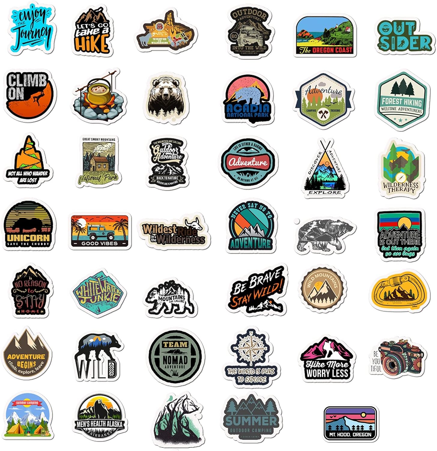 Buy 0 Pcs Outdoor Adventure Stickers For Water Bottles Waterproof Aesthetic Stickers Vinyl Stickers Decals For Laptop Luggage Bike Car Guitar Motorcycle Skateboard Online In Vietnam B094vl3djp