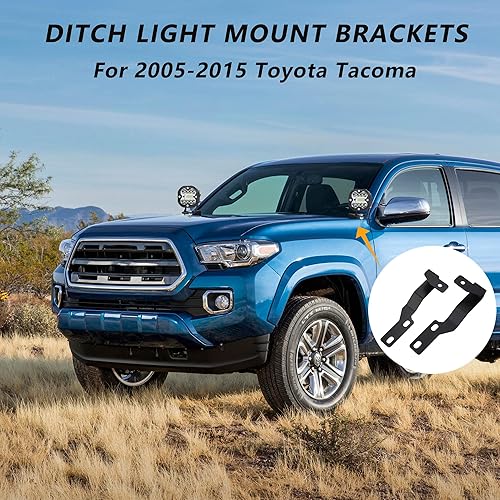 Miniatura 2 de Soporte de luz para capó de zanja para Toyota Tacoma Offroad 2005-2015 Soporte de luz de trabajo LED Pod Montaje 2PCS