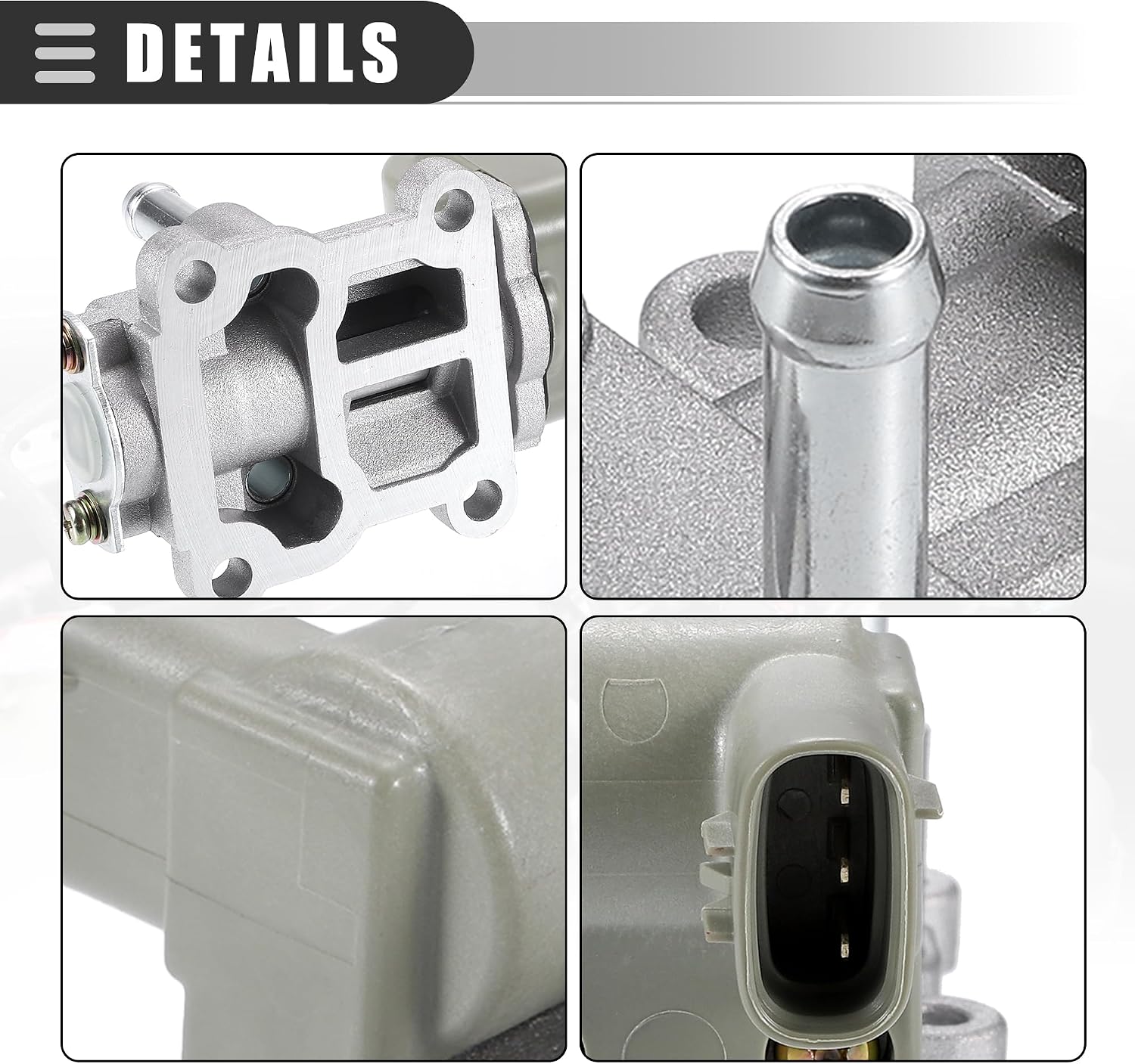 Motoforti Idle Air Control Valve IACV, Idler Speed Control Valve, for Honda Civic 1996-2000, Metal, with Gasket, No.16022P2EA51, Silver Tone, 1 Set