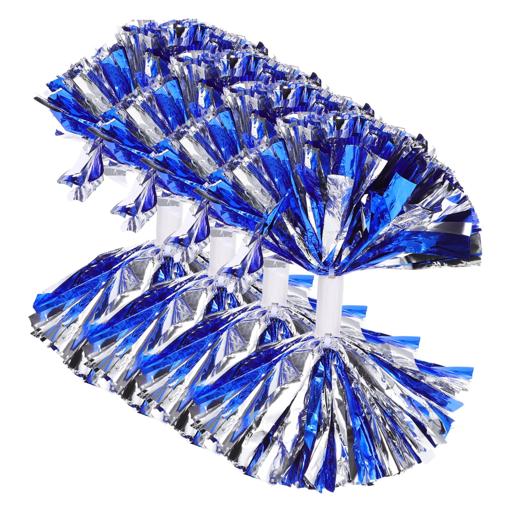 Mikikit Cheerleader Pom Poms Set 4pcs Reusable Hand-Waving Bouquets for Sports Dance and Cheerleading