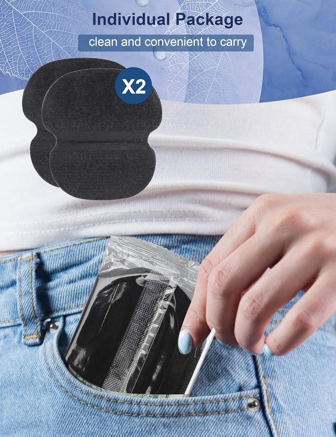 Armpit Protector, Armpit Sweat Pad, Underarm Sweat Pad, 60pcs Non Woven Fabric Dress Clothing Underarm Black, Especially Suitable for