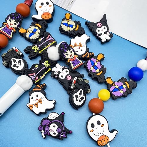 Miniatura 6 de DNCHGOYA Cuentas focales de silicona para Halloween, cuentas focales de silicona para bolígrafos, personajes, cuentas focales de silicona para hacer