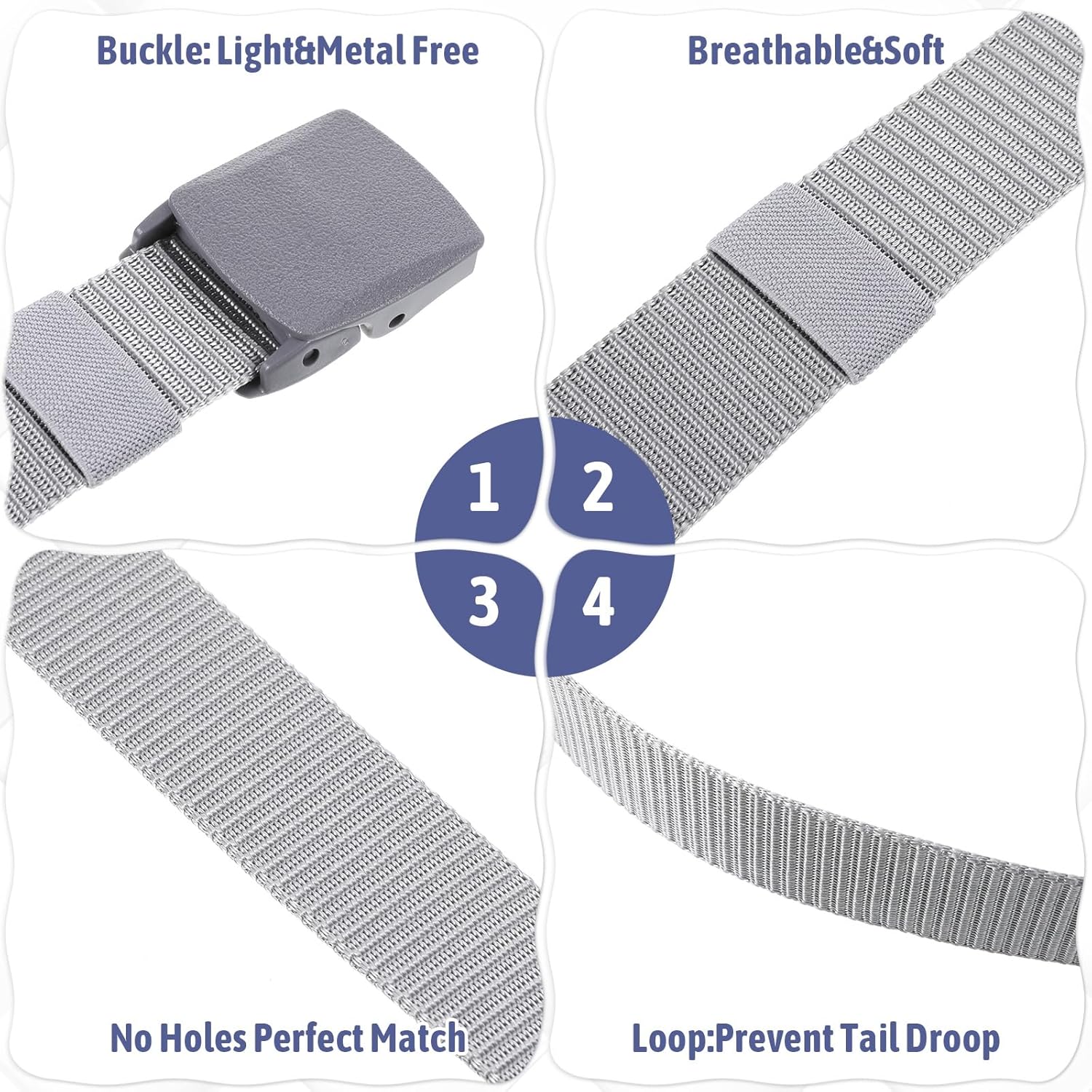 simarro 16Pack Tactical Men's Nylon Belts, 49 inches Long Webbing Canvas Outdoor Web Belt Casual with Plastic Buckle - Image 4