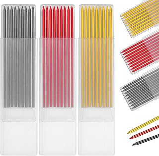 Teokantz 27PCS 2.8mm Carpenter Pencil Refills for Tracer Pencil, Solid Leads Refill Mixed Color Deep Hole Mechanical Pencil Refills Replacements for Woodworking Scriber Marking Architect Drawing