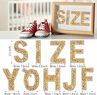 Vista 5 de WILLBOND 37 Pieces Rhinestone Letter Stickers Large Glitter Alphabet Crystal Number Self Adhesive Bling Stickers Iron on Letters for Art Crafts