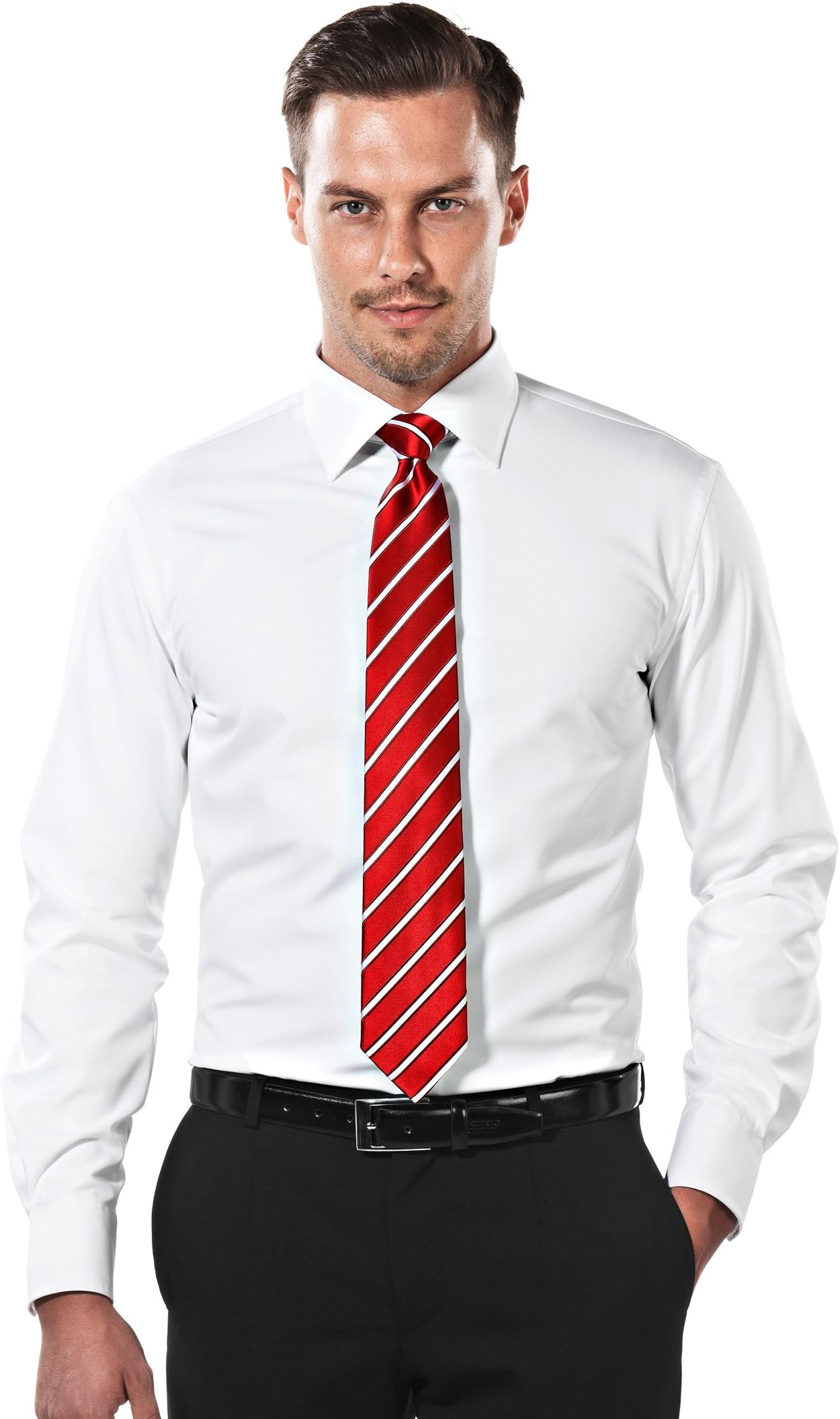 Vincenzo Boretti Men's Shirt Slim Fit Non Iron White,16.5"Neck