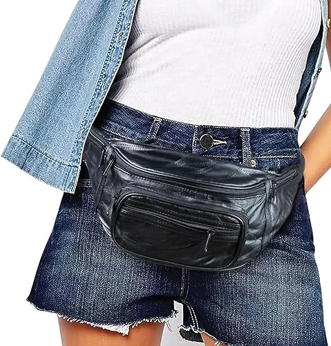 Miniatura 9 de Home-X bolsa para cintura estilo riñonera de piel auténtica de cordero