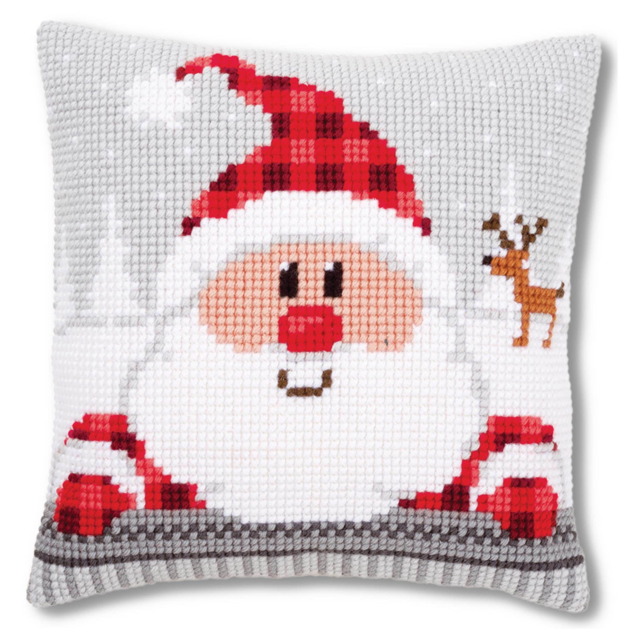 Vervaco Kreuzstich Stickpackungen Kissen – Nikolaus mit Mütze, vorgedruckt, 40 x 40 cm