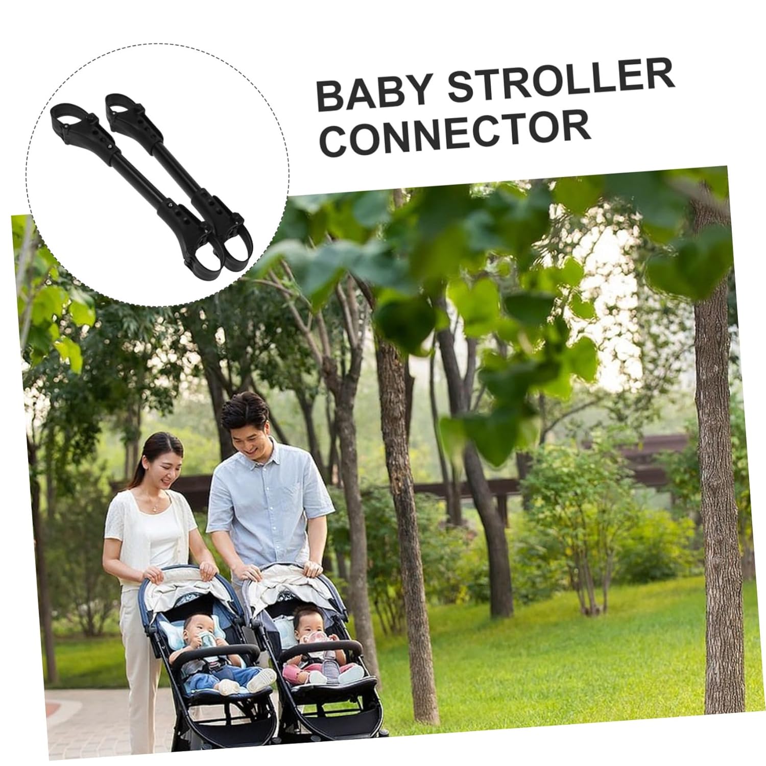 Generic 2pcs Xonnect Buggy Together Aluminum Black for Newborns Stroller Connector Outdoor Stroller Pram Connector