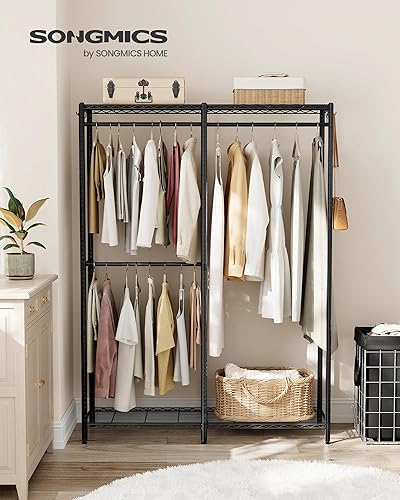 Miniatura 2 de SONGMICS Clothes Rack, Freestanding Wardrobe Closet, Metal Clothing Racks, Heavy-Duty Garment Rack with Adjustable Shelves, Hanging Rods, Dividable