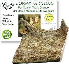 Deer Horns for Chewing for Puppies and Dogs, Stage 100% Natural - Minimum Unit Weight 150 g (1 Unit, Pack of 1), L.)