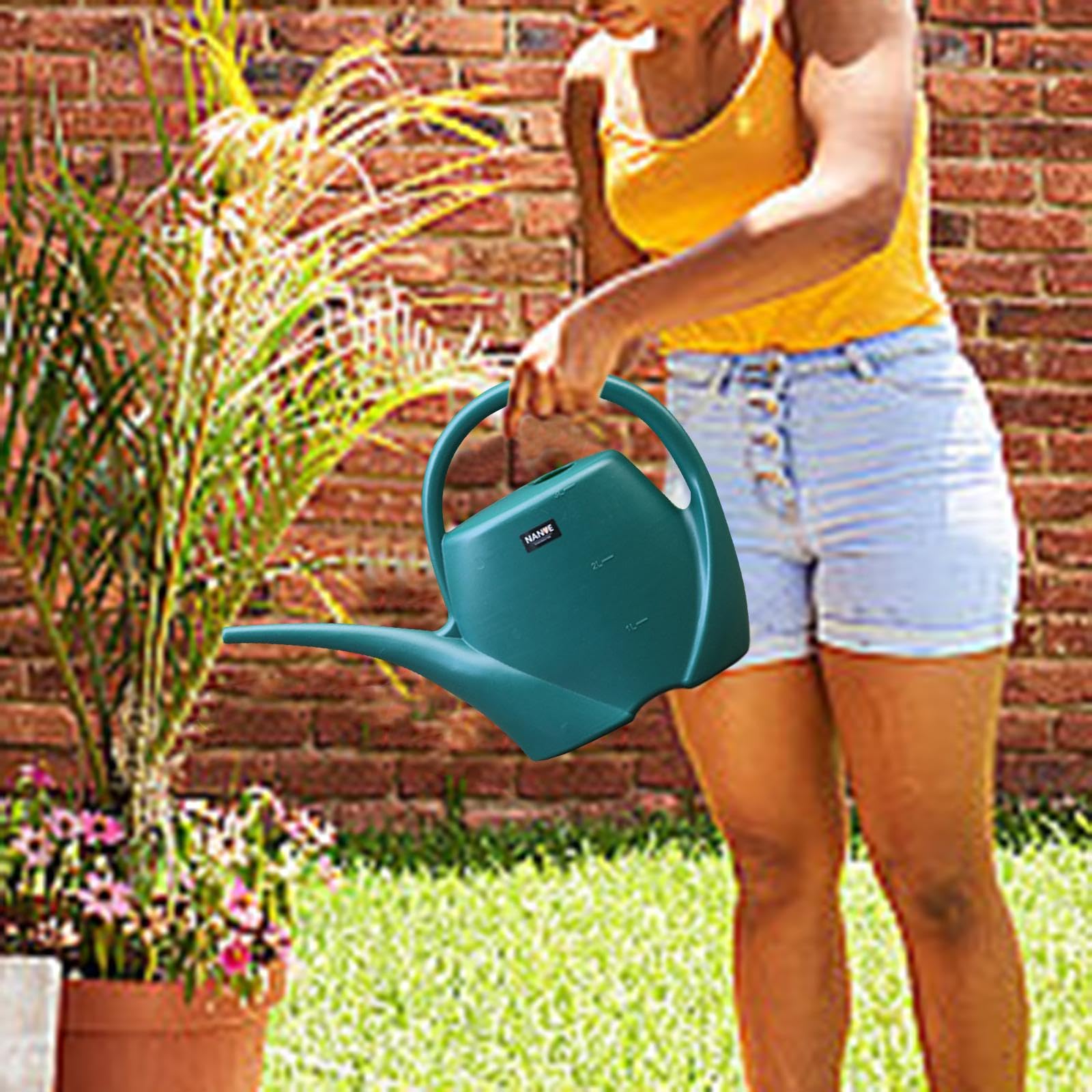 Arrosoir de Jardin en Polypropylène de 3 litres, Grand Arrosoir pour La Maison, Idéal pour Les Fleurs du Jardin, Vert A