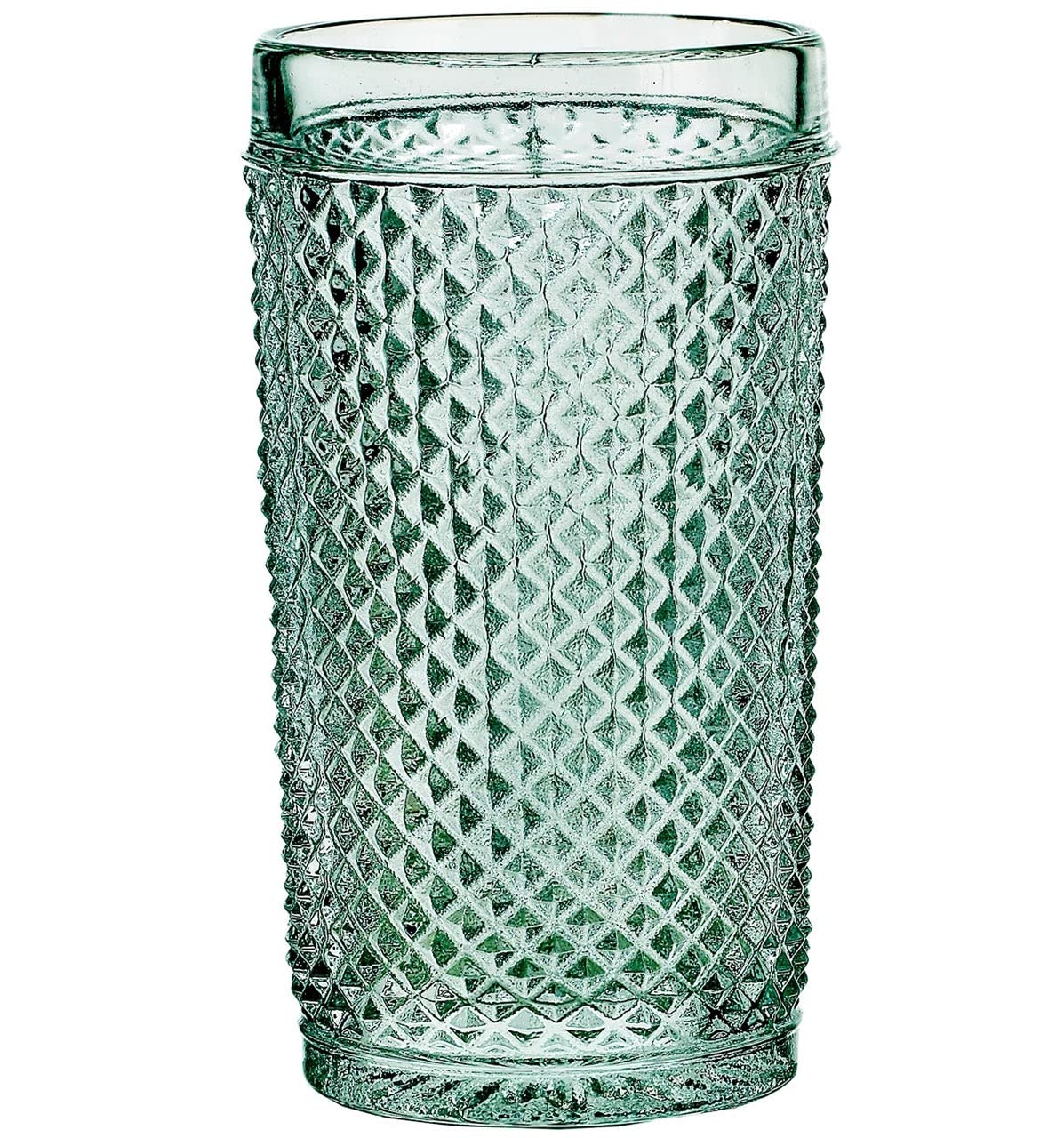 Vista Alegre Bicos Mint Green Beverage Hiball Tumbler Glass Set of 4