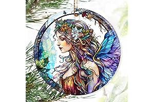 Colorful Ceramic Fairy Christmas Ornament