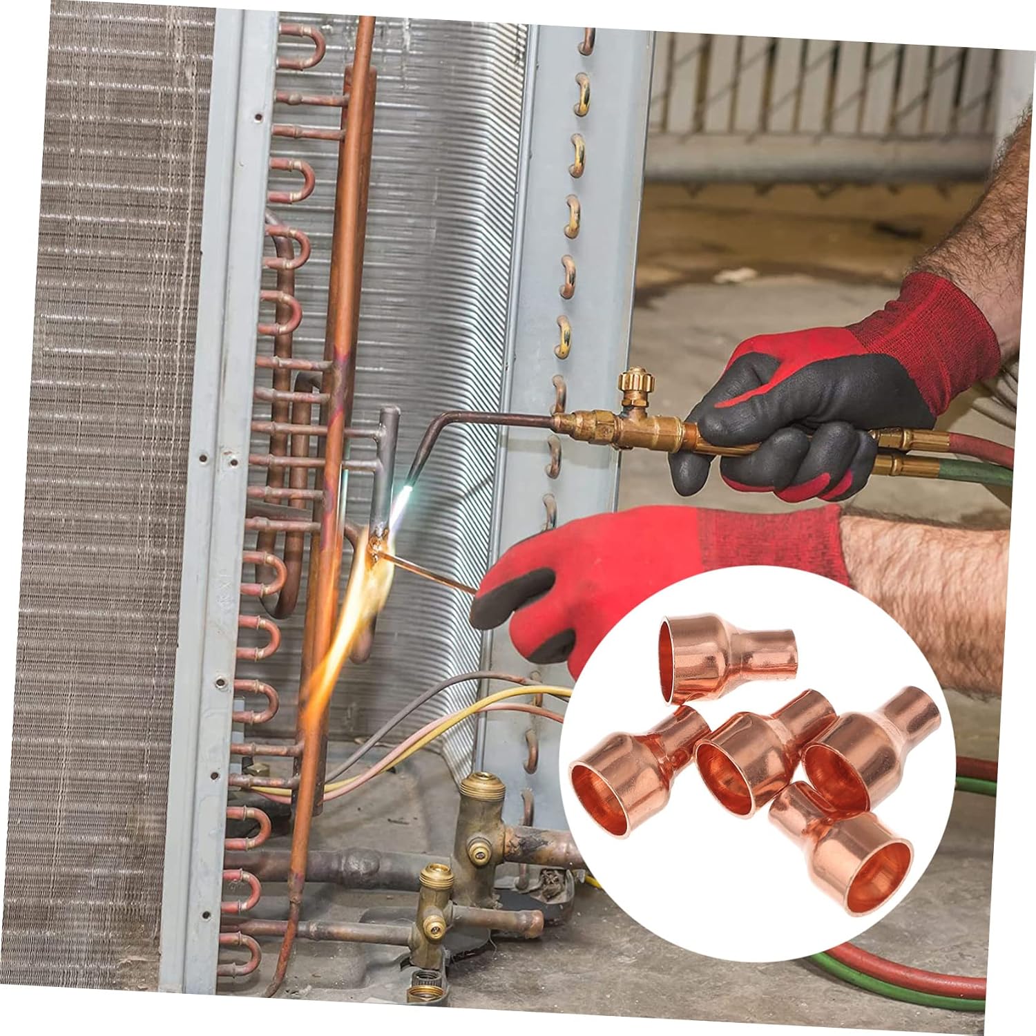 MAGICLULU 20pcs Copper Reducing Coupling Fittings for Air Conditioning Refrigeration Straight Connector Sweat End to and Easy to Install for Plumbing and Systems