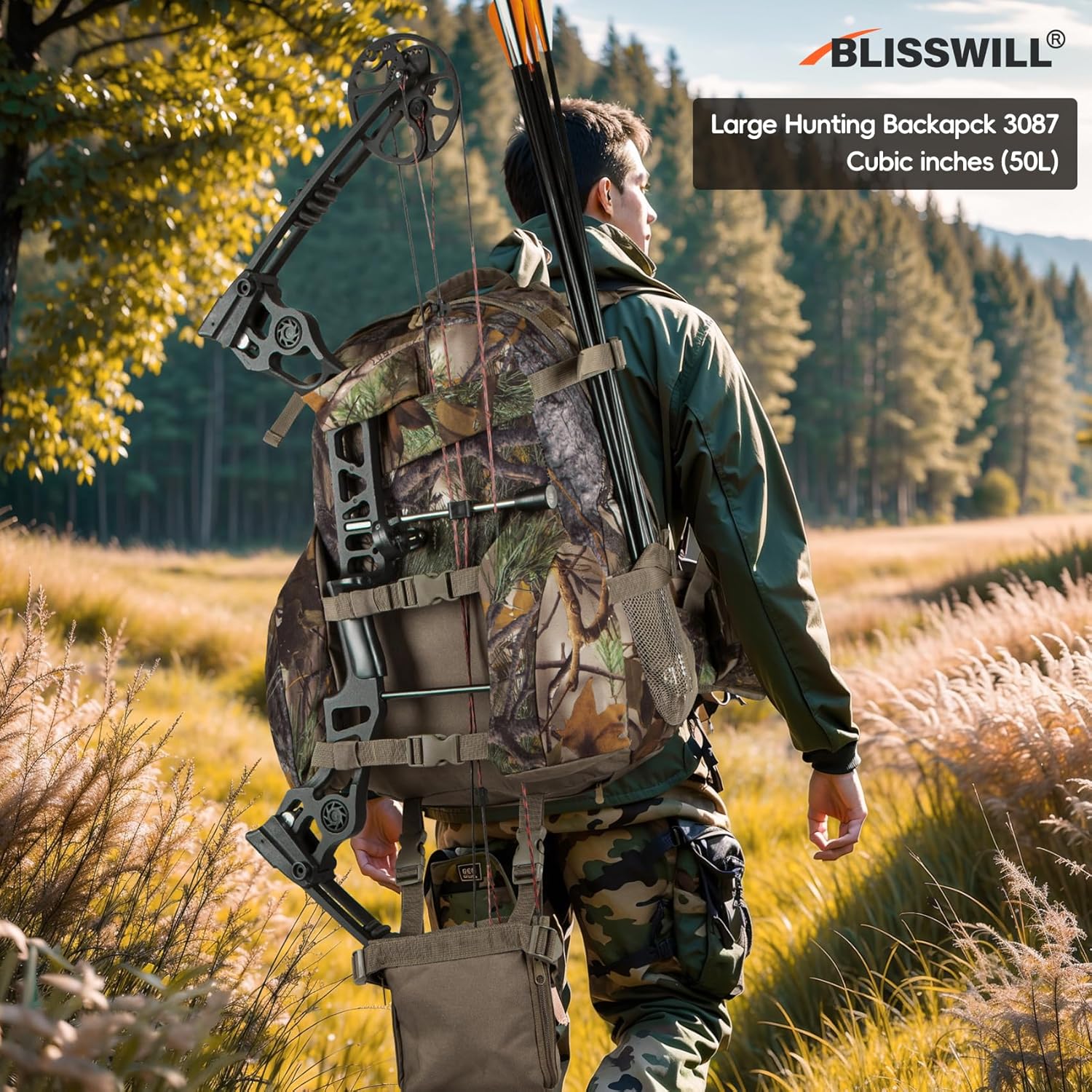 BLISSWILL Hunting Backpack Outdoor Gear Hunting Daypack for Rifle Bow Gun Hunting Gifts for Men - Image 7