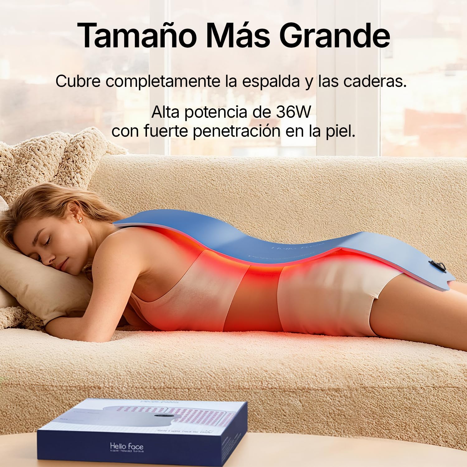 Esterilla de Terapia de Luz Roja e Infrarroja (660nm y 850nm) – Almohadilla LED Flexible Grande para Cuerpo y Espalda, Alivio del Dolor Muscular y Relajación, Uso como Cinturón o Mat (Azul)
