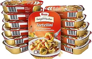 Buss Freizeitmacher Leckere Tortellini verfeinert mit saftigen Putenstreifen in Tomatensauce - Fertiggerichte zum Aufwärmen in Mikrowelle & Topf - Schnell & Einfach Zubereitet - 12 x 300g