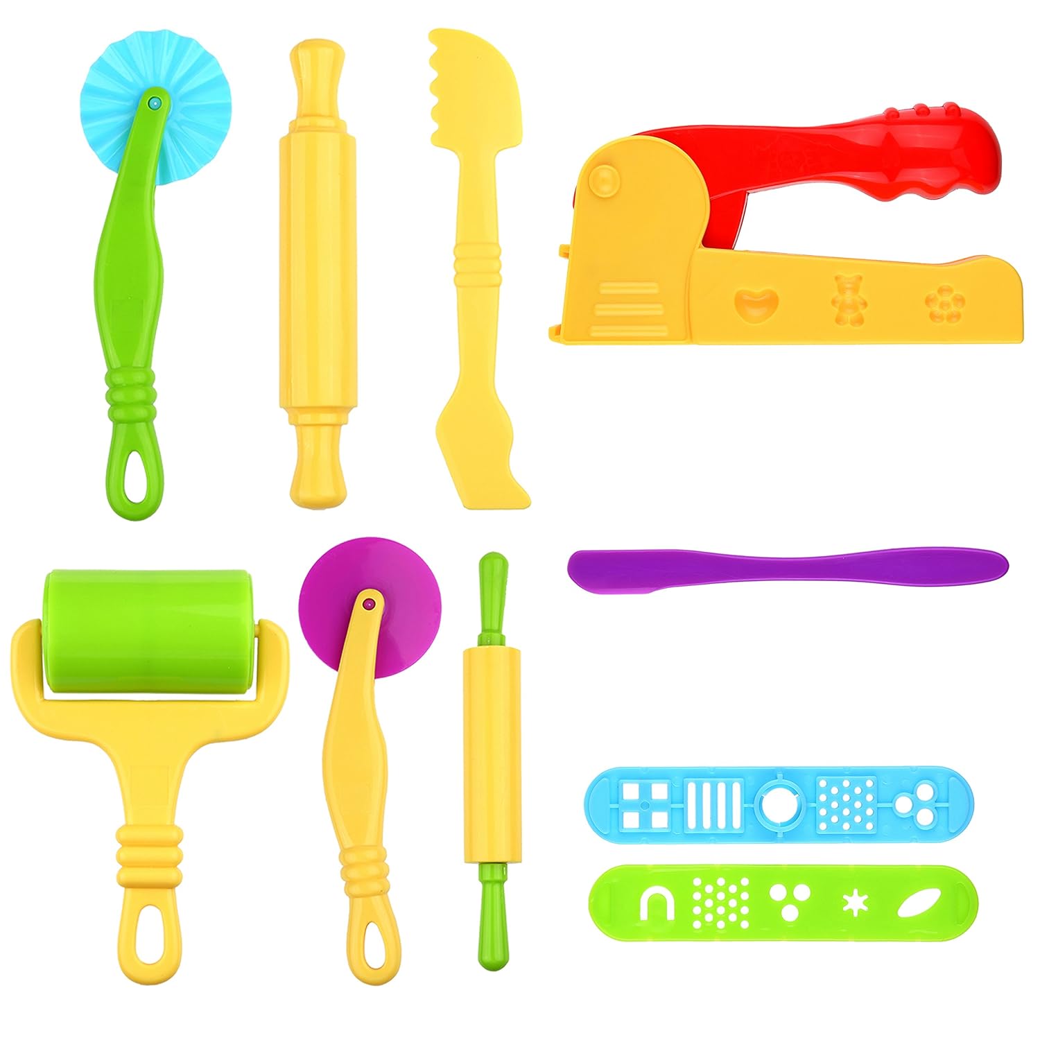 Kare & Kind Set of 10 pcs Smart Dough Tools Kit with Extruder Machine/Dough Tools (Extruder + Dough Tools)