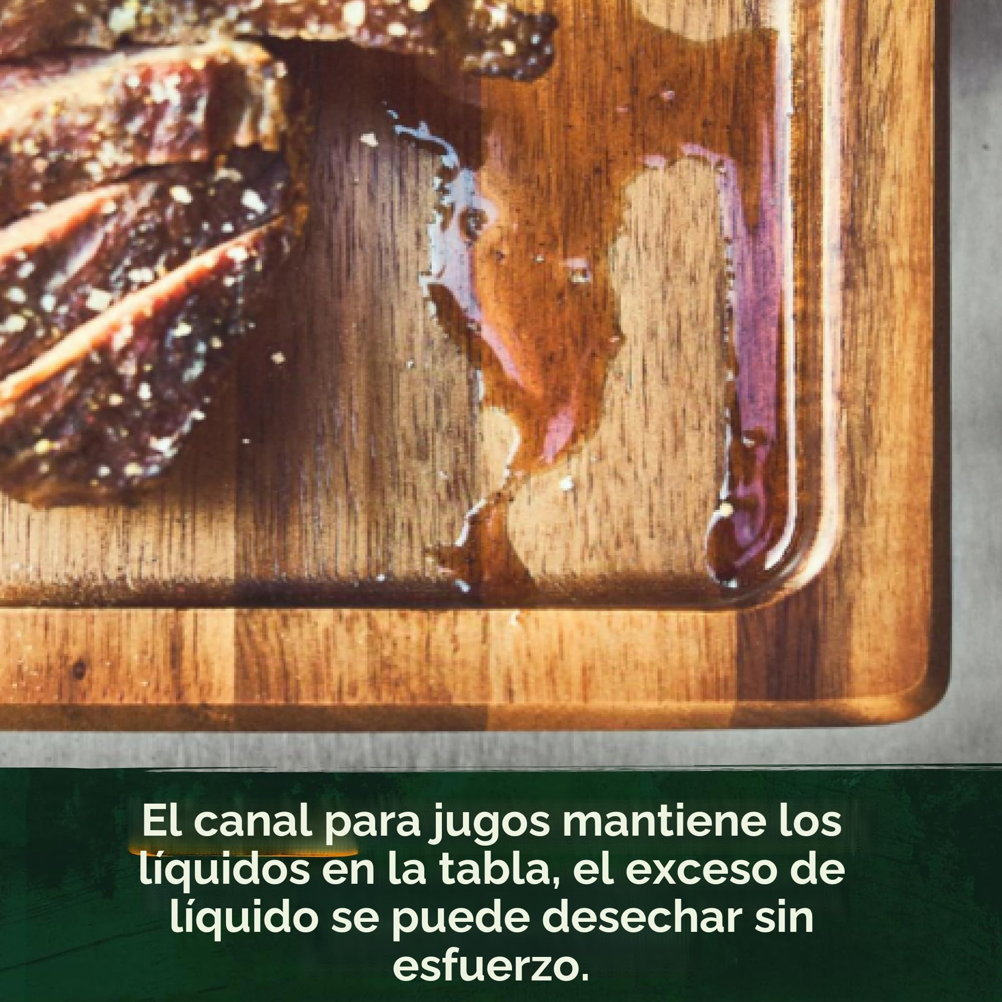 Tabla de cortar de madera de acacia BURNHARD® XXL, superficie de corte grande, ranura para jugos, antideslizante, uso doble, 52x38 cm, diseño robusto – Tabla de cortar de acacia