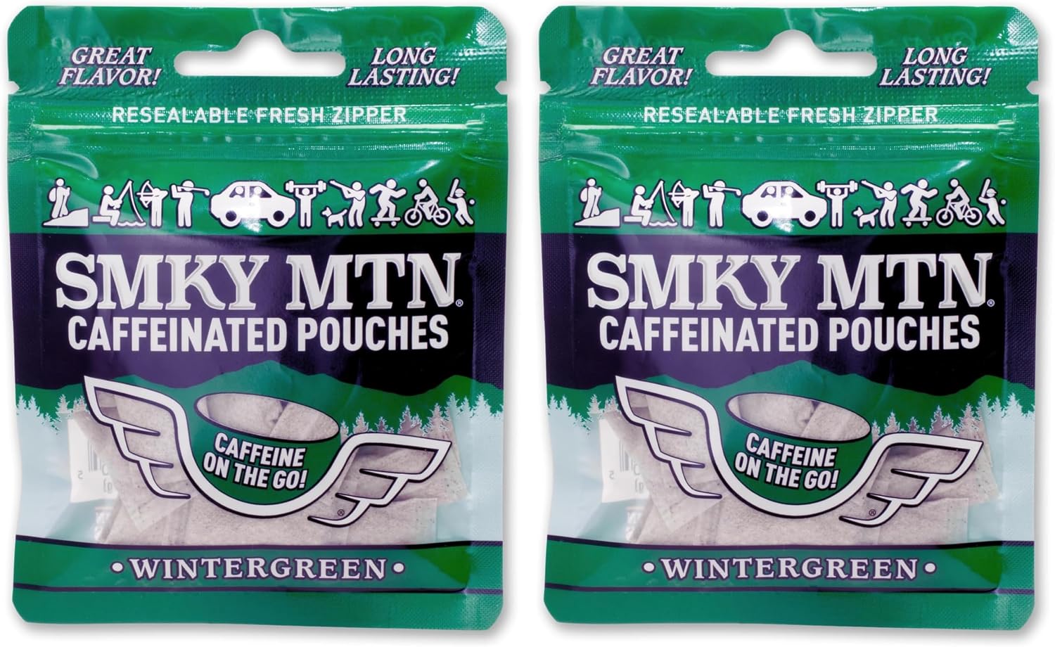 SMOKEY MOUNTAIN Caffeinated Pouches - Caramel Coffee - Tobacco Free and Nicotine Free - 15 Pouches Per Pack - 1 Pack