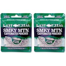 SMOKEY MOUNTAIN Caffeinated Pouches - Wintergreen - Tobacco Free and Nicotine Free - 15 Pouches Per Pack - 2 Pack