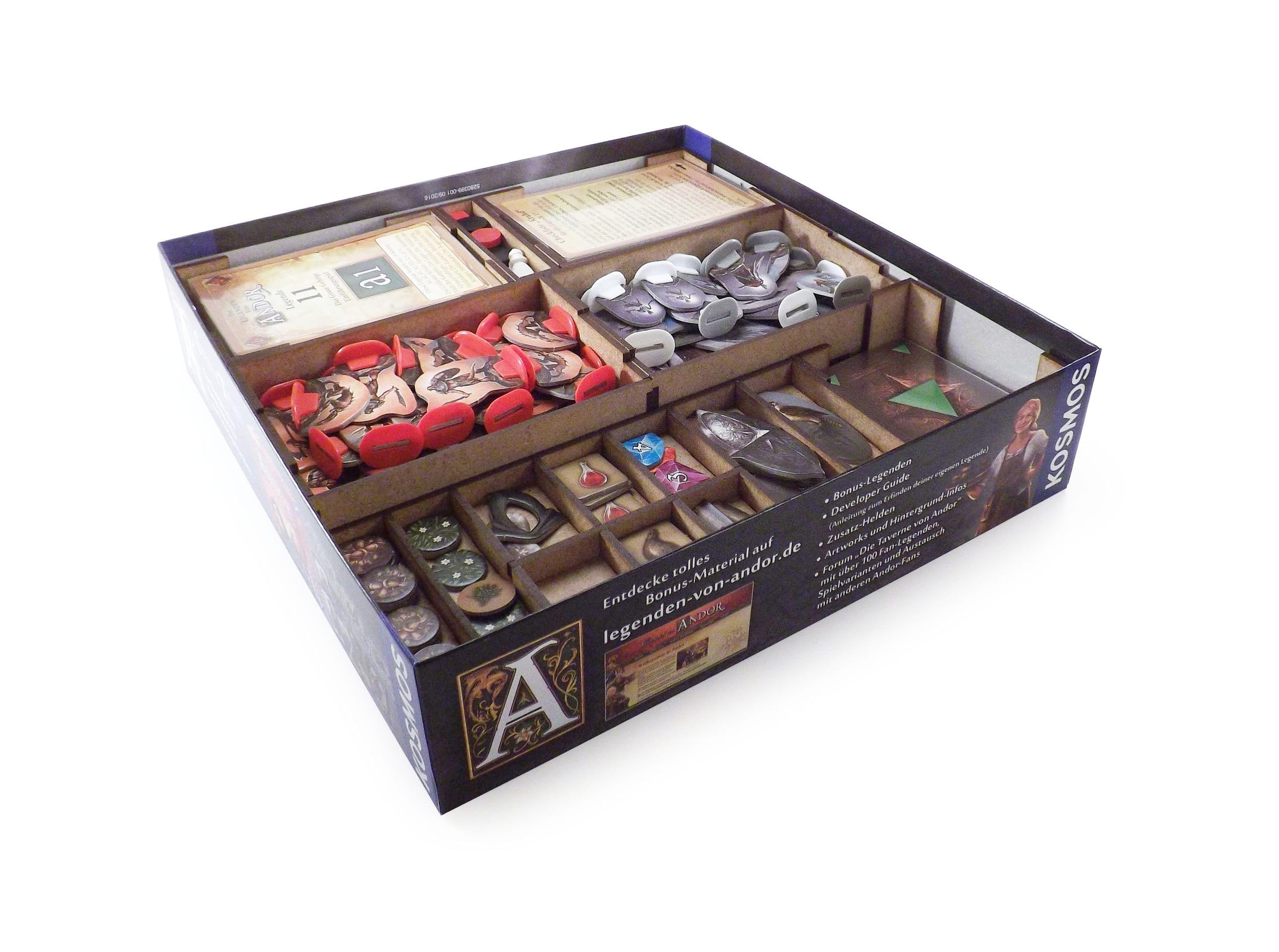 The Game Doctors Boardgame Organizer Compatibile con Leggende di Andor: L'Ultima Speranza + espansione Dark Heroes