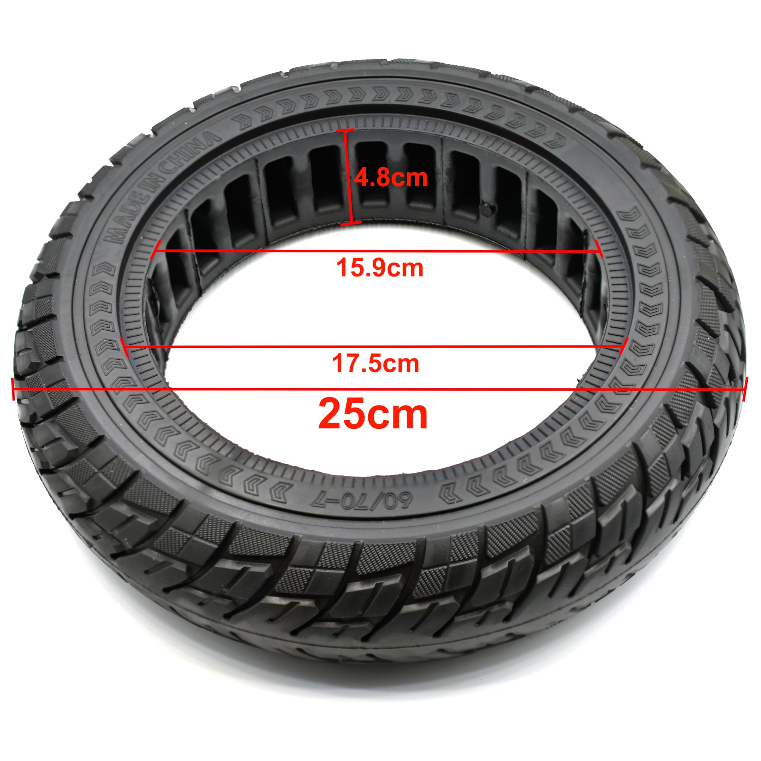 myBESTscooter - Lot de 2 pneus pleins 10 pouces pour Xiaomi Pro 4 Trottinette électrique en caoutchouc 60/70-7.0 (Noir)