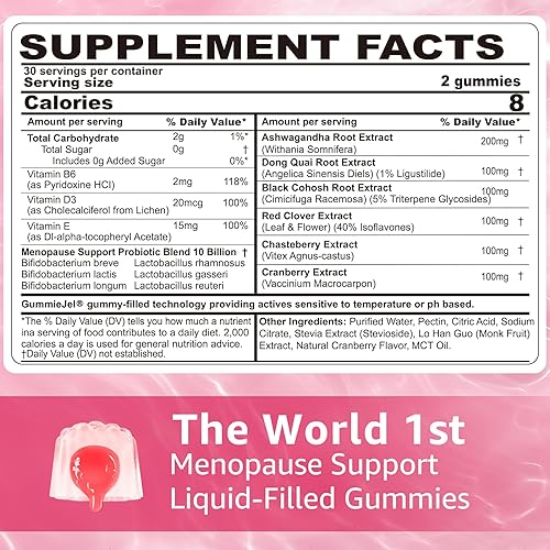 Miniatura 3 de NEVISS Paquete de 2 gomitas de mio-inositol y D-Chiro inositol y 1 paquete de gomitas llenas de suplemento de menopausia