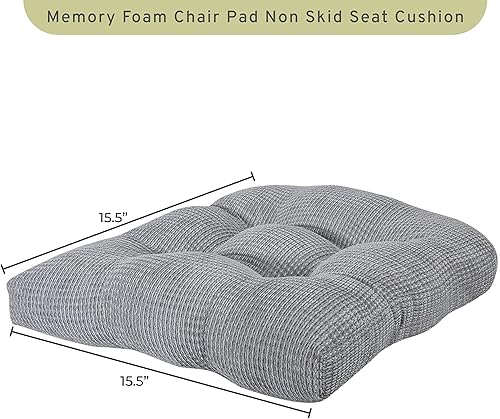 Miniatura 2 de Arlee - Tyler - Cojín de asiento para silla espuma viscoelástica base antideslizante tela duradera comodidad y suavidad superiores lavable 16 x