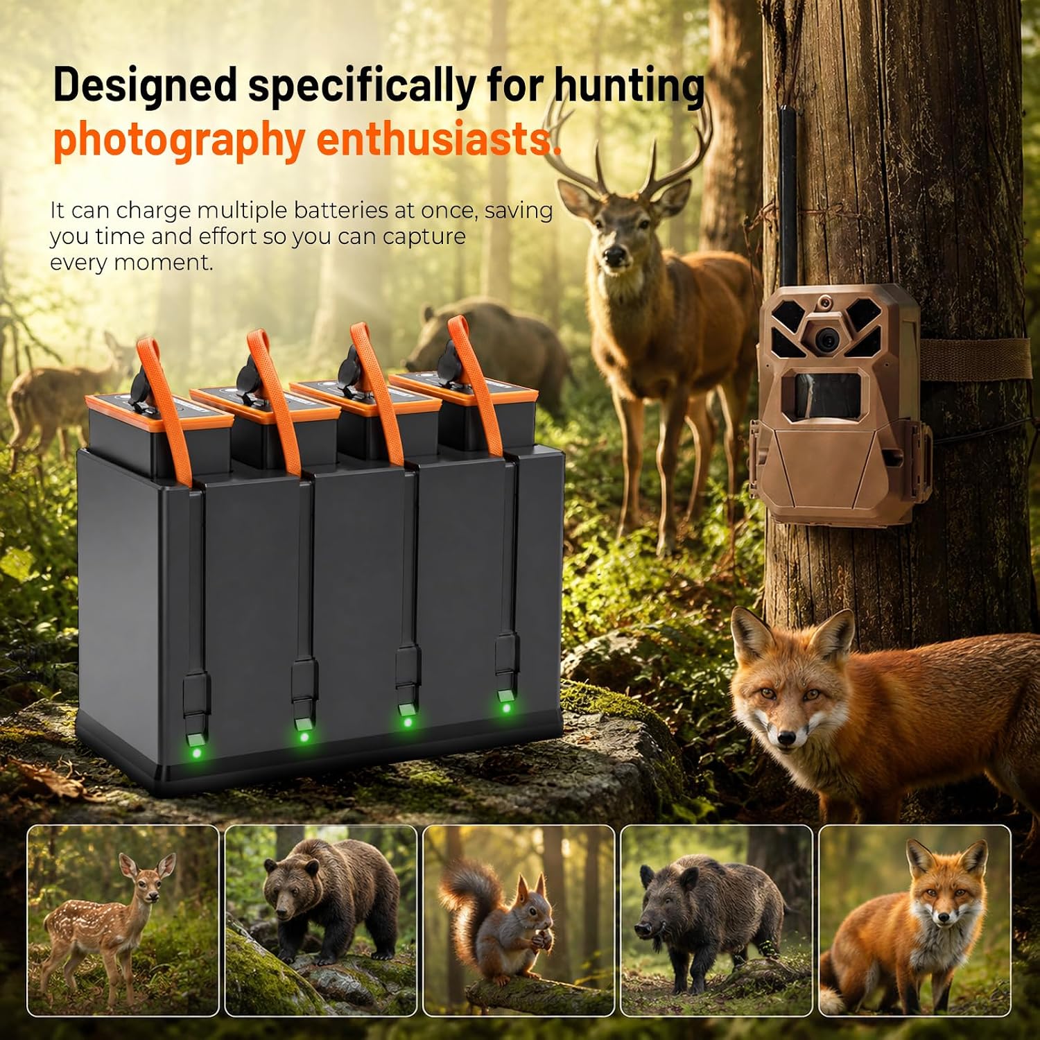 2026 Upgraded 4 Port Charging Station for Moultrie Edge Series Battery 8 81EndOGyr2L. AC SL1500