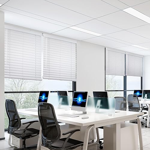 Miniatura 7 de Allesin Persianas de madera sintética, mini persianas de vinilo sin cordones, persianas horizontales fáciles de instalar y duraderas, 29.5 pulgadas