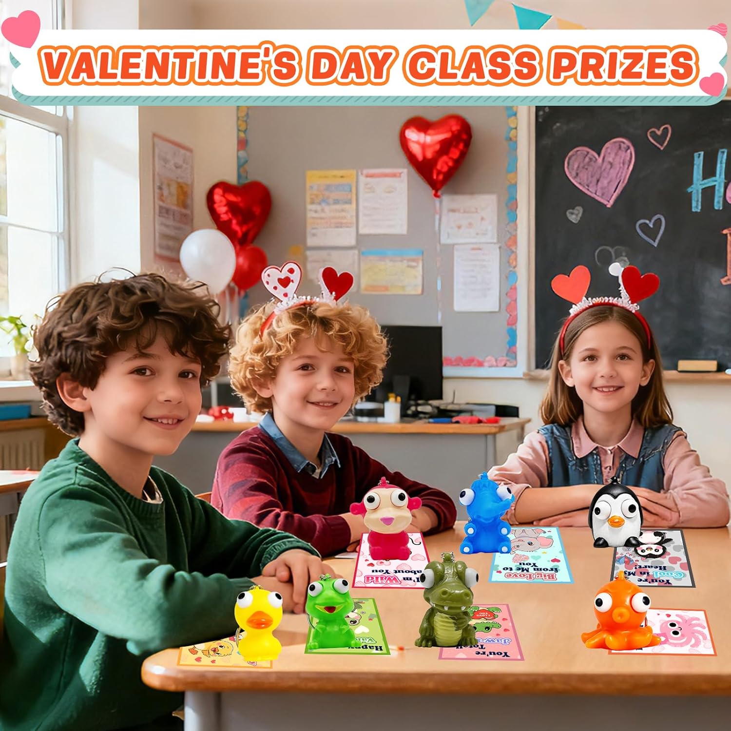 28 Pack Popping-Eye Animal Keychains for Easter Eggs Fillers,Easter Basket Stuffers for Kids,Classroom Exchange Prizes,Easter Party Favor for Boys Girls